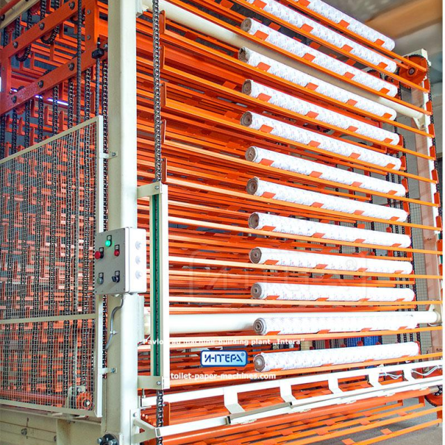 Toilet paper logs accumulator